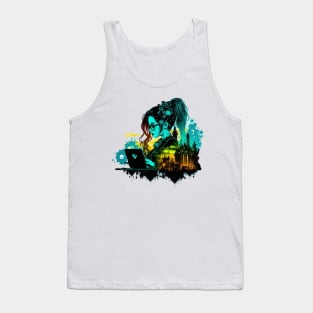 Steampunk Coder - 4 - A fusion of old and new technology Tank Top